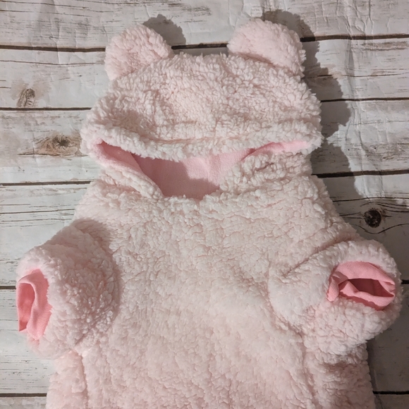 New Jessica Simpson Pink Sherba Fleece Dog Hoodie with Teddy Bear Ears - Picture 2 of 11